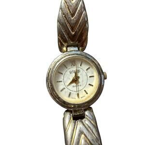 Vintage Gitano de Quartz Women's Watch Gold Tone Bracelet MOP Dial Japan Movt